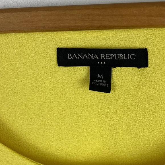 Banana Republic Yellow Sleeveless Blouse Scoop Neck Medium - Picture 7 of 9